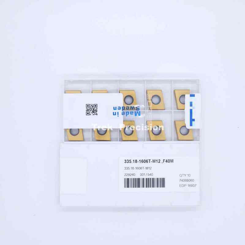 335.18‑1606T‑M12 F40M Grade Tungsten Carbide Indexable Face Milling Insert Compatible with Seco For CNC Steel & Stainless Steel Milling Machining
