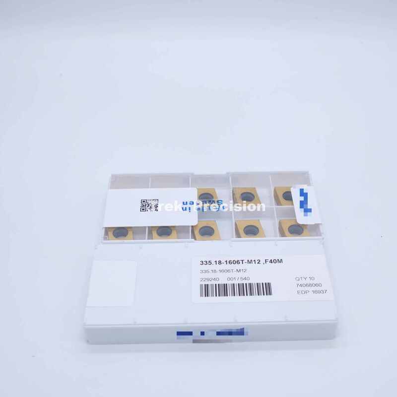 335.18‑1606T‑M12 F40M Grade Tungsten Carbide Indexable Face Milling Insert Compatible with Seco For CNC Steel & Stainless Steel Milling Machining