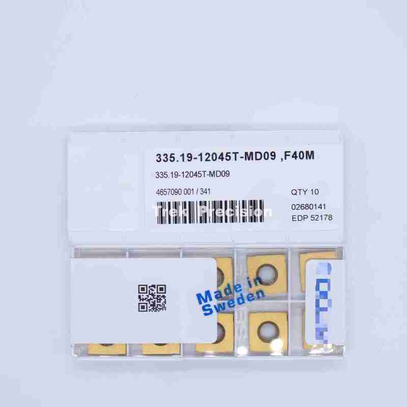 335.19‑12045T‑MD09 F40M Grade Tungsten Carbide Indexable Milling Insert Compatible with Seco For CNC Metal Milling Machining