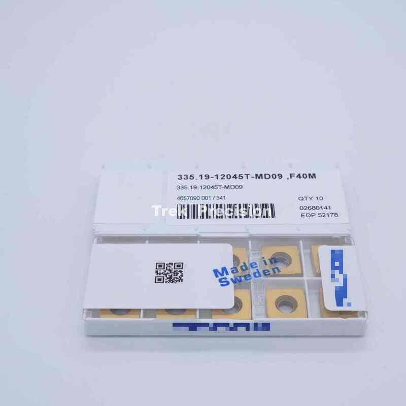 335.19‑12045T‑MD09 F40M Grade Tungsten Carbide Indexable Milling Insert Compatible with Seco For CNC Metal Milling Machining