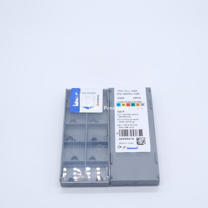 Iscar TPGX 090204-L IC908 Καρβιδιοειδής στροφή Εισαγωγή Εισαρτήματα Καρβιδίου για ανοξείδωτο χάλυβα