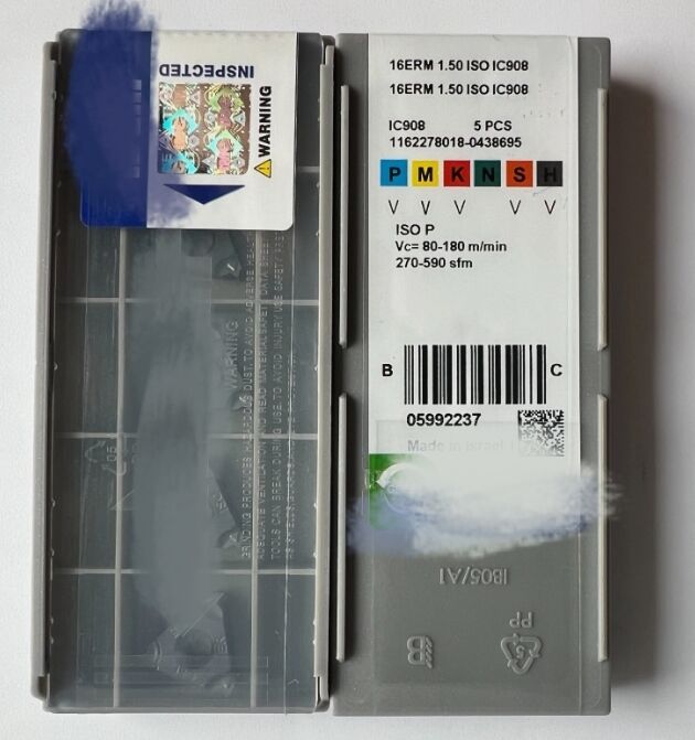 16ERM1.50ISO IC908 ISCAR PVD Coated Carbide Threading Insert for 1.5mm ISO Pitch CNC Machining Carbide inserts
 CNC machining tools