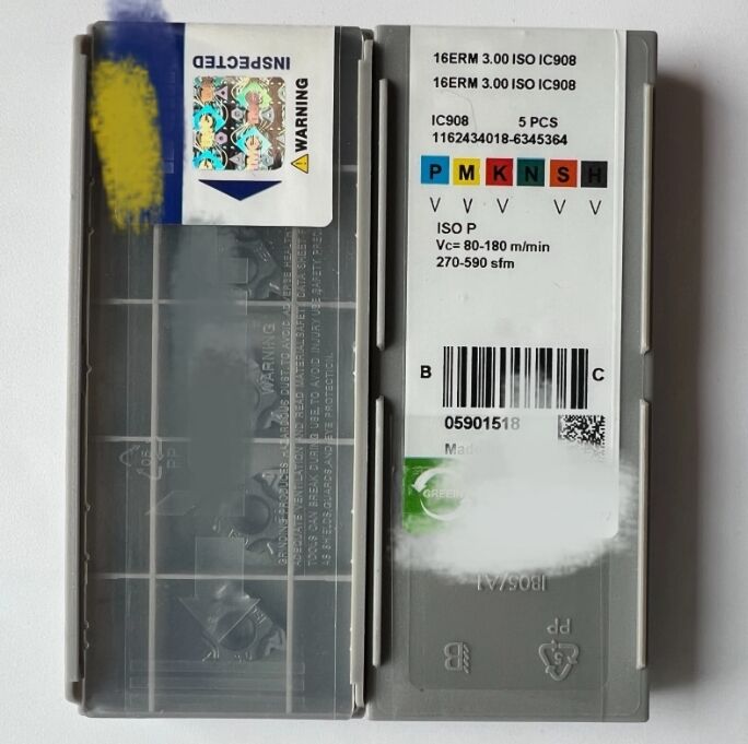 16ERM3.00ISO IC908 PVD Coated Carbide Threading Insert for 3.0mm ISO Pitch External CNC Thread Machining
