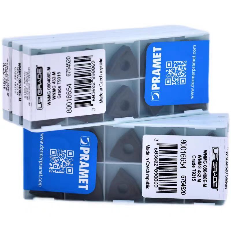 PRAMET WNMG080408E-M T9315 CVD Coated Carbide Turning Insert with E-M Chipbreaker and R0.8 Corner Radius for CNC Turning