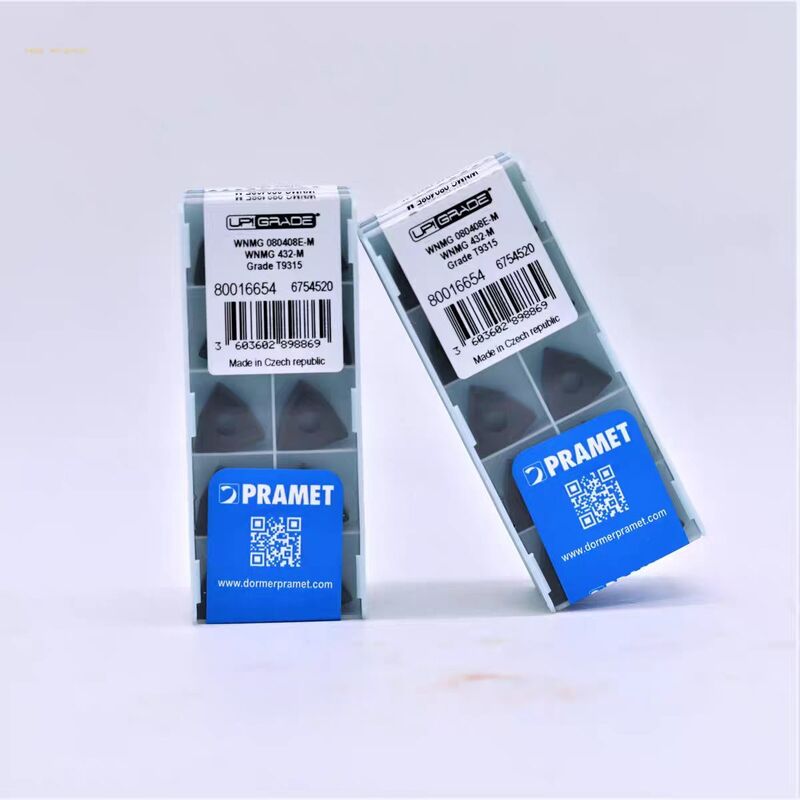 PRAMET WNMG080408E-M T9315 CVD Coated Carbide Turning Insert with E-M Chipbreaker and R0.8 Corner Radius for CNC Turning