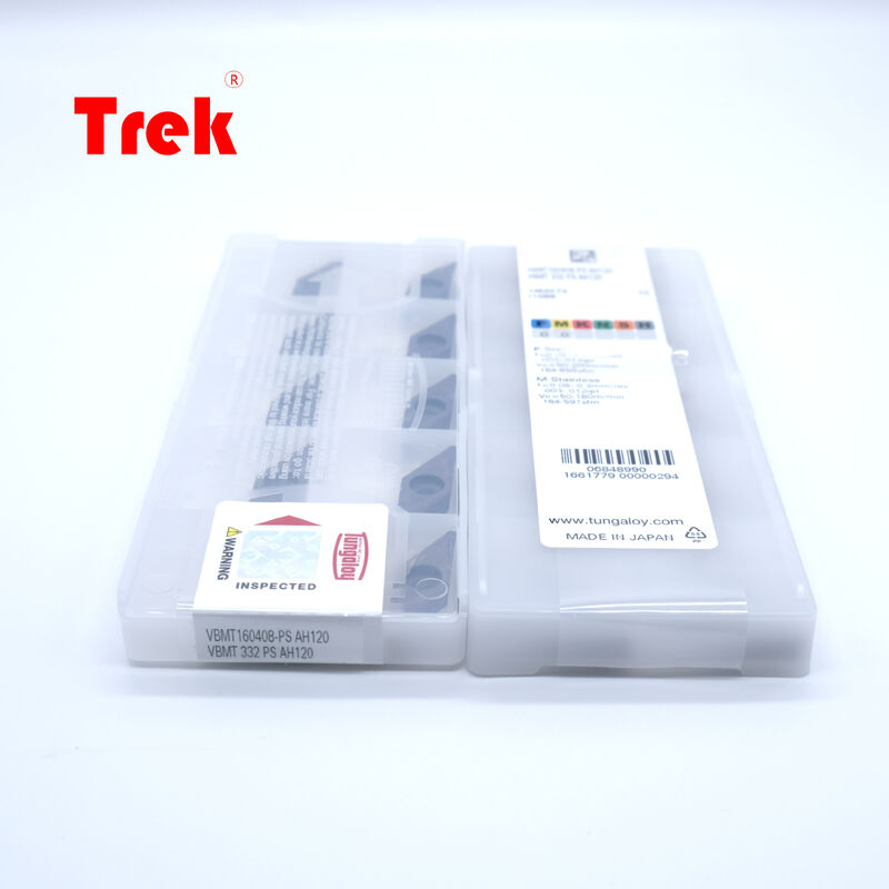 TUNGALOY VBMT160408PS-AH120 35° Rhombic Carbide Insert with PS Finishing Chipbreaker and AH120 PVD Coating for CNC Turning