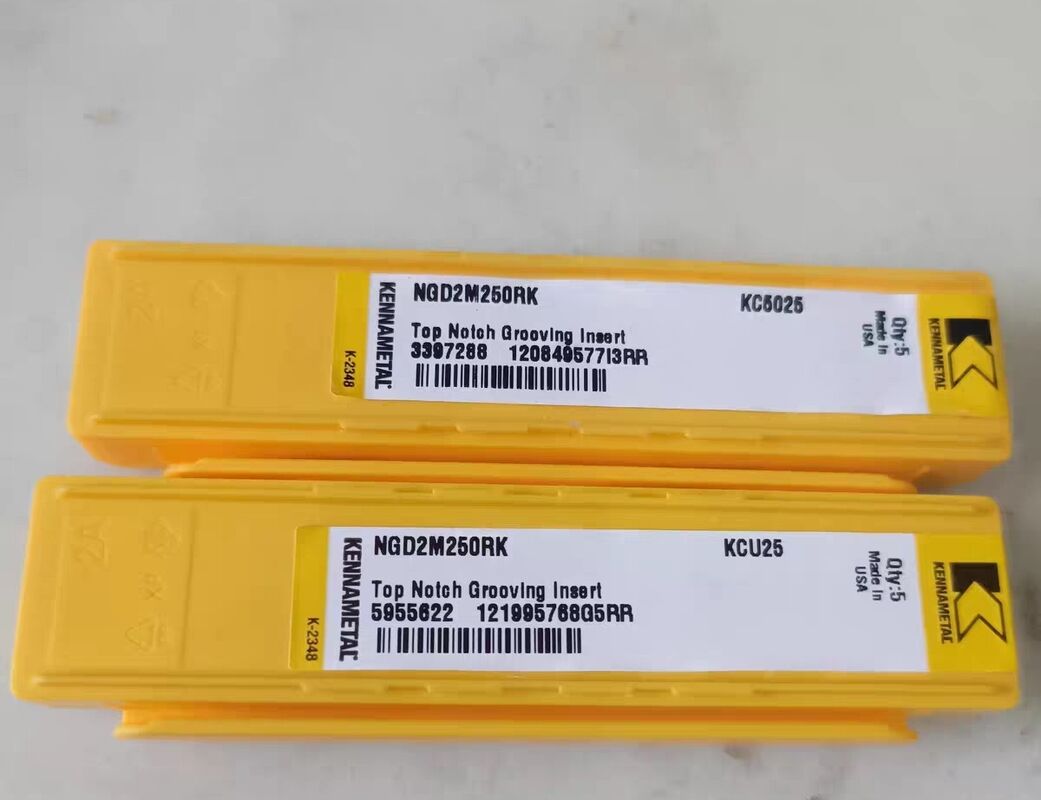 Kennametal NGD2M250RK Carbide Grooving Insert with 2.5 mm Cutting Width Right-Hand Orientation and PVD Coated Grades for CNC Lathes