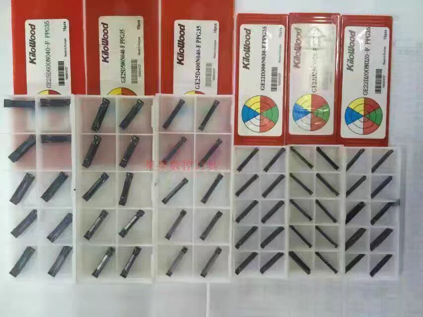 Kilowood GE22D300N030-F PPG35 2.2mm Width Grooving Insert with F-Type Chipbreaker and PVD Coating for CNC Turning