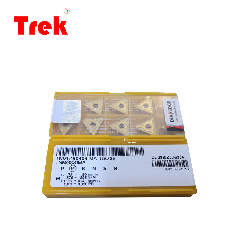 MITSUBISHI TNMG160404MA US735 Triangle Insert for Stainless Steel Turning with PVD Coating and MA Chipbreaker