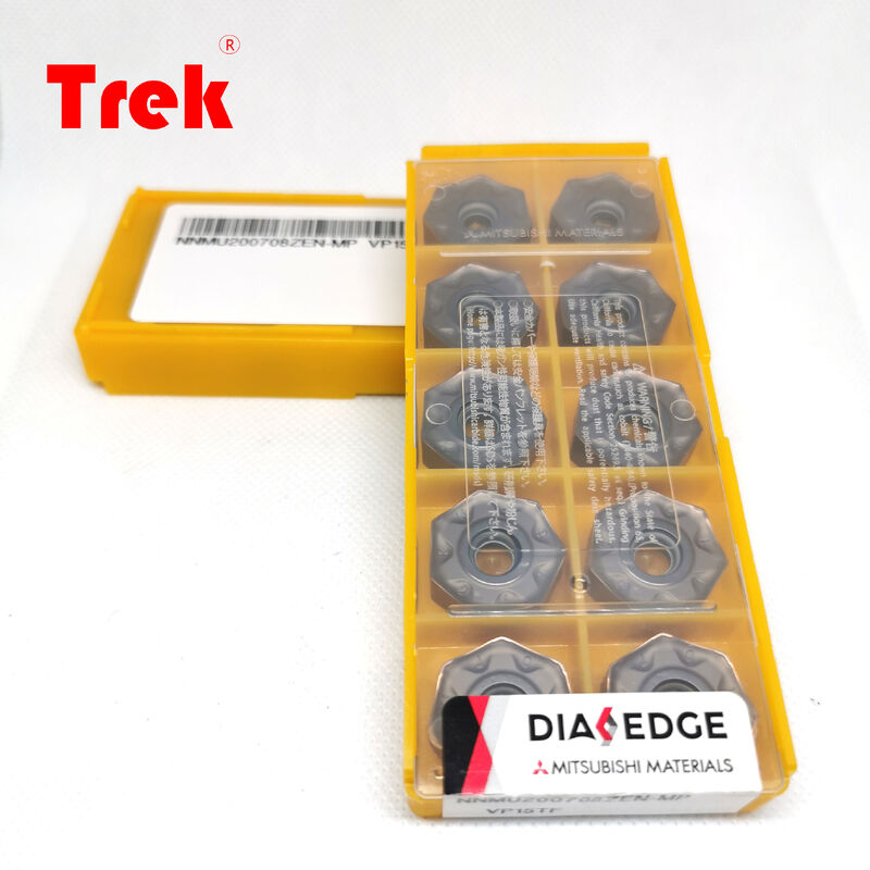 MITSUBISHI VP15TF PVD (Al,Ti)N Coated Heptagon Carbide Milling Insert with 7 Usable Edges and MP Chipbreaker for CNC Cutting