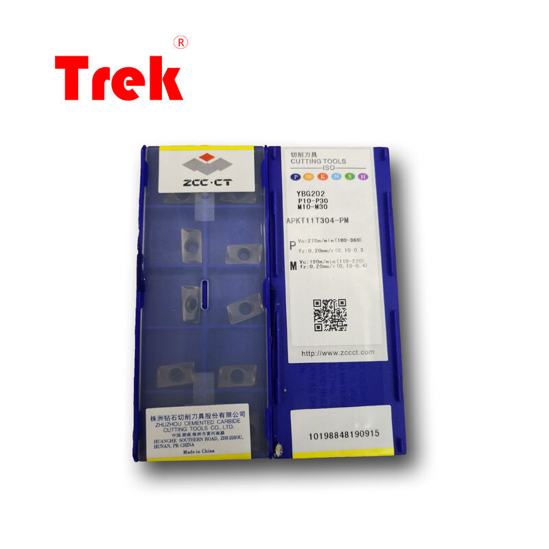 ZCCCT APKT11T304PM YBG202 Carbide Insert with PVD TiAlN Coating Positive Rake Design and Universal PM Chipbreaker for CNC Milling