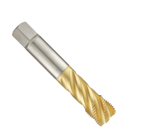 GUHRING 4289 HSS-E Cobalt Tap with 40° Helix and TiN Coating for Blind Hole Threading