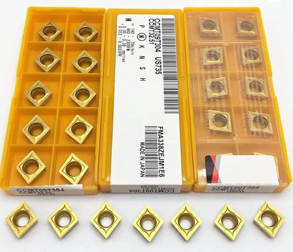 Mitsubishi CCMT09T304 US735 Carbide Turning Insert for Stainless Steel Machining with High Heat Resistance and Positive Rake Angle