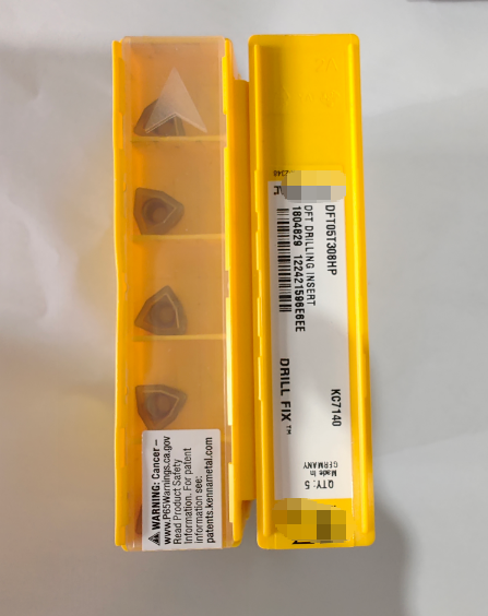 Kennametal DFT05T308HP KC7140 PVD Coated High Feed Indexable Insert with R0.8 Reinforced Corner for CNC Machining