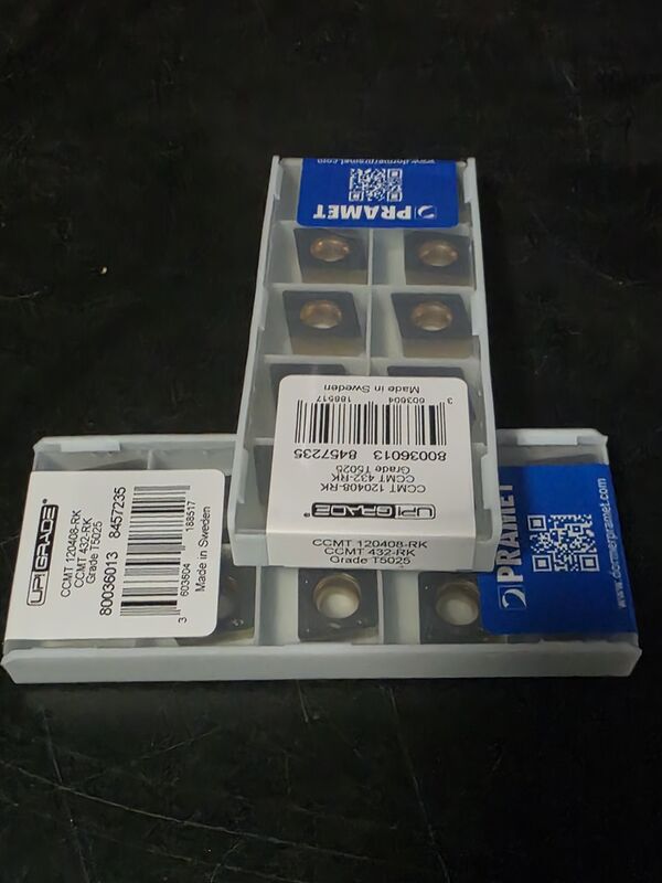 Pramet CCMT120408-RK CVD Coated 80° Square Turning Insert with R0.8 Reinforced Cutting Corner for CNC Lathe