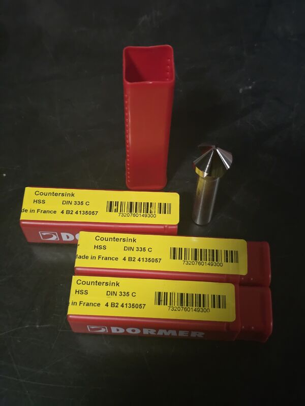 Pramet HSS DIN335C Standard 3 Flute 90° Countersink Drill Bit for Steel Stainless Aluminum Chamfering and Deburring