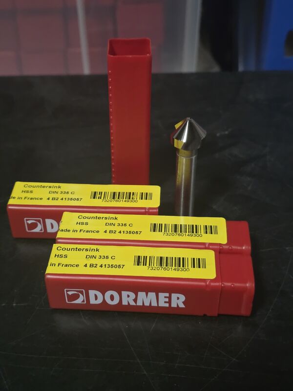Pramet HSS DIN335C Standard 3 Flute 90° Countersink Drill Bit for Steel Stainless Aluminum Chamfering and Deburring