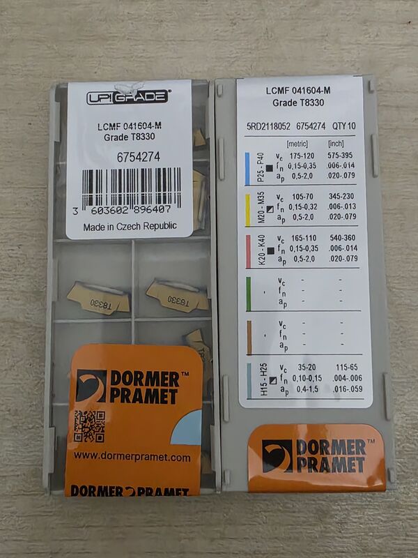 PRAMET PVD Coated Double-End Grooving Insert 4mm Width R0.4 Neutral for CNC Lathe External Circlip Grooving