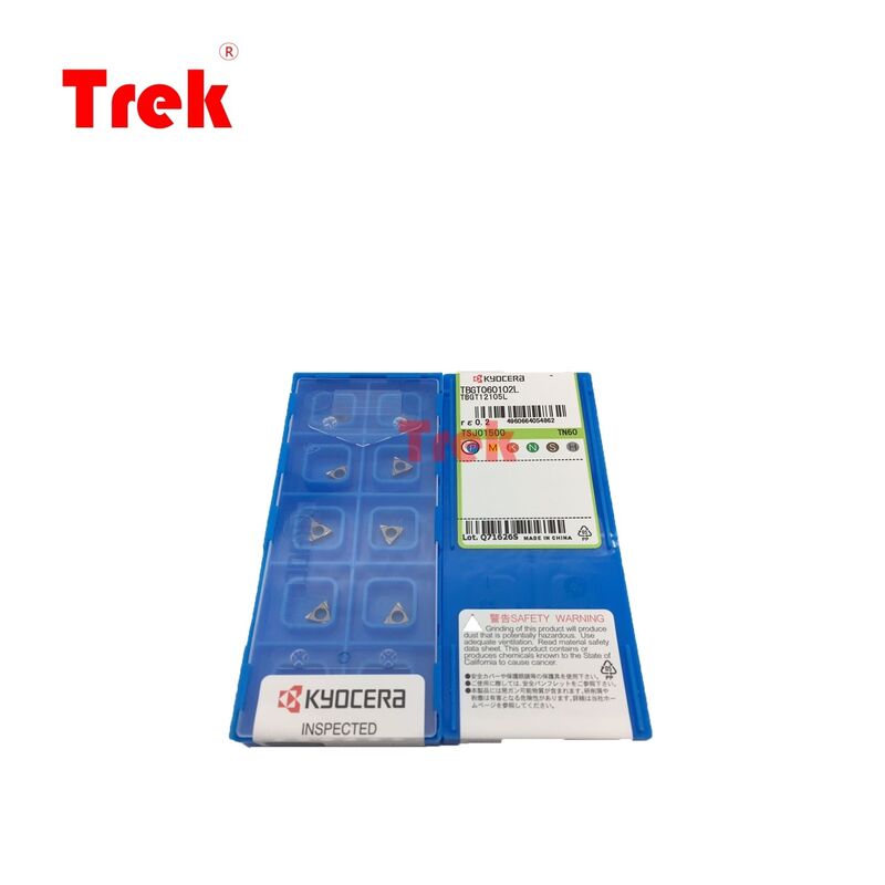 Kyocera TBGT060102L TN60 Uncoated Cermet Micro Boring Insert with R0.2 Micro Nose Radius and Left Hand Geometry for Precision Finishing