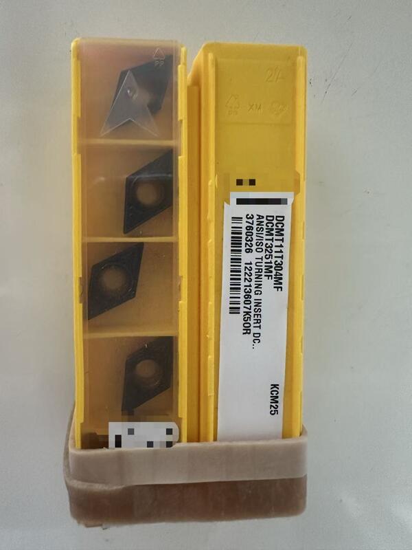 Kennametal DCMT11T304MF KCM25 55° Rhombus Positive Rake PVD Coated Carbide Turning Insert with 0.4mm Finishing Nose Radius for CNC Turning