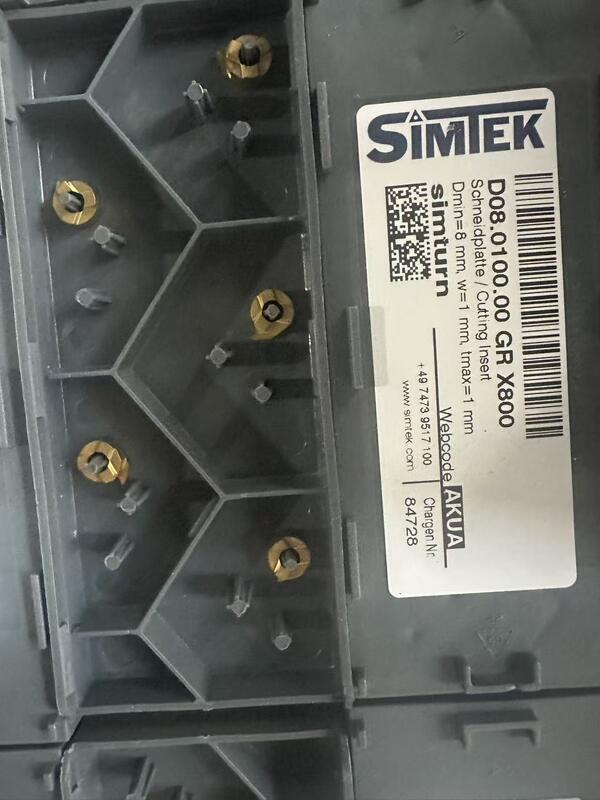 SIMTEK D08.0006.12 VR X400 Carbide Grooving Insert CNC Full Radius Internal Grooving Tool R0.6 W1.2 Min Bore 8mm